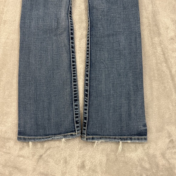 BKE Jeans Womens 26S Stella Blue Slim Bootcut Stretch Whiskered Distressed Y2K - Picture 10 of 16